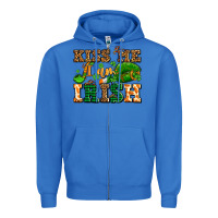 True Royal kiss me i am irish  with lips and shamrocks Zipper Hoodie - AdoDesignShop