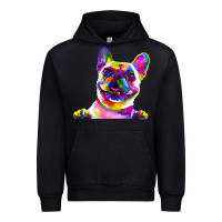 Black frenchie french bulldog pop art portrait bouledogue t shirt Urban Hoodie - linhVisuals