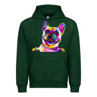 Forest Green frenchie french bulldog pop art portrait bouledogue t shirt Urban Hoodie - linhVisuals