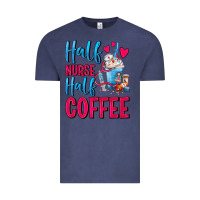 Vintage Denim Half Nurse Half Coffee Vintage Tee - FaDigitalArtStudio