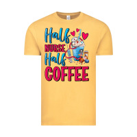 Vintage Mustard Half Nurse Half Coffee Vintage Tee - FaDigitalArtStudio