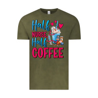Vintage Olive Half Nurse Half Coffee Vintage Tee - FaDigitalArtStudio