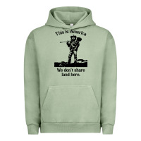 Pigment Oil Green this is america we don't share land here Urban Hoodie - linhVisuals