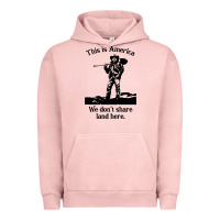 Pigment Salmon this is america we don't share land here Urban Hoodie - linhVisuals