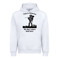 White this is america we don't share land here Urban Hoodie - linhVisuals
