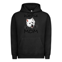 Pigment Black westie mom dog mama west highland terrier dog Urban Hoodie - linhVisuals