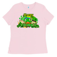 Bubblegum Pink St. Patrick's Day gnomes Ladies Tee - HowdyJamesFarm