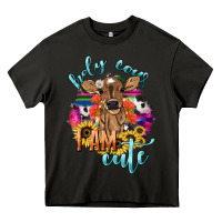 Asphalt Holy cow i am cute baby cow Heavy Core Tee - HowdyJamesFarm