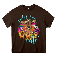 Chocolate Brown Holy cow i am cute baby cow Heavy Core Tee - HowdyJamesFarm