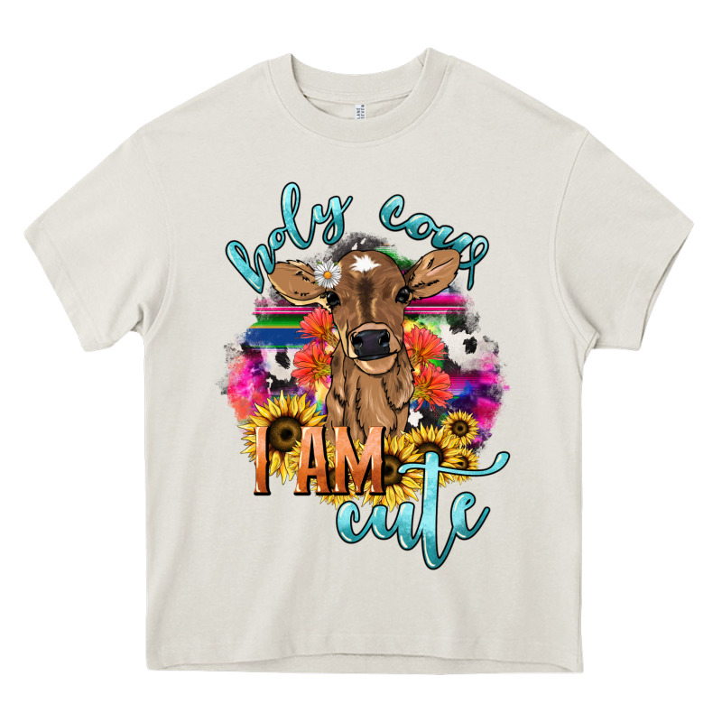 Holy Cow I Am Cute Baby Cow Heavy Core Tee by HowdyJamesFarm | Teevron