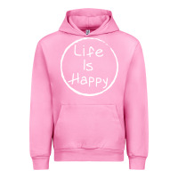 Fuchsia Pink life is happy Urban Hoodie - linhVisuals