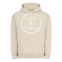 Pigment French Oak life is happy Urban Hoodie - linhVisuals