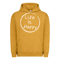 Pigment Peanut Butter life is happy Urban Hoodie - linhVisuals