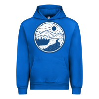 Cobalt River Mountain Badge Urban Hoodie - linhVisuals