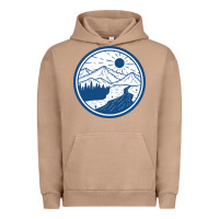 Pigment Burro River Mountain Badge Urban Hoodie - linhVisuals