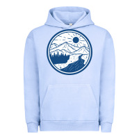 Pigment Grape Ice River Mountain Badge Urban Hoodie - linhVisuals