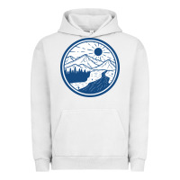 Pigment Lunar Rock River Mountain Badge Urban Hoodie - linhVisuals
