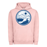 Pigment Salmon River Mountain Badge Urban Hoodie - linhVisuals