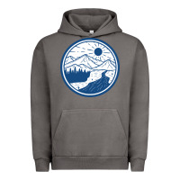 Pigment Tornado River Mountain Badge Urban Hoodie - linhVisuals