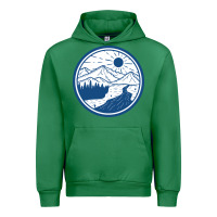 Emerald River Mountain Badge Urban Hoodie - linhVisuals