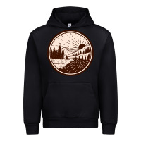 Black River Forest Brown Urban Hoodie - linhVisuals