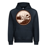Navy River Forest Brown Urban Hoodie - linhVisuals