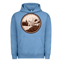 Pigment Pebble Blue River Forest Brown Urban Hoodie - linhVisuals