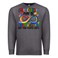 Charcoal Heather my child may be non verbal but this mama ain's Premium Sweatshirt - JahusDesignShop