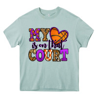 My Heart Is On That Court Basketball Heavy Core Tee | Teevron