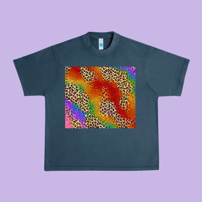 Pride Rainbow Leopard Design Urban Heavy Tee Designed By Fadigitalartstudio