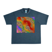 Midnight Navy Pride rainbow leopard design Urban Heavy Tee - FaDigitalArtStudio