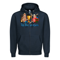 Navy tis the season hockey and Christmas Zipper Hoodie - AdoDesignShop