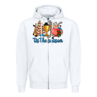 White tis the season hockey and Christmas Zipper Hoodie - AdoDesignShop