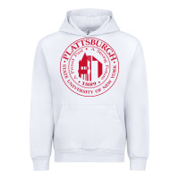 White Suny Plattsburgh Urban Hoodie - linhVisuals