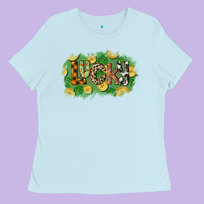 Western Lucky St. Patrick's Day Ladies Tee Designed By Cowgirlartshop