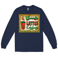 Navy flannels lattes leggings tumbler Long Sleeve Tee - BundleAndBundleShop