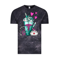 Cloud Black Nurse Frappe Vintage Tee - FaDigitalArtStudio