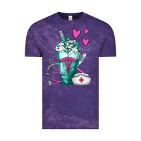 Cloud Purple Nurse Frappe Vintage Tee - FaDigitalArtStudio
