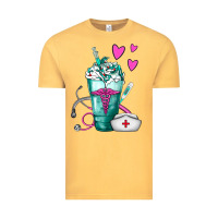 Vintage Mustard Nurse Frappe Vintage Tee - FaDigitalArtStudio
