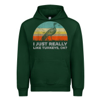 Forest Green funny i just really like turkeys thanksgiving Urban Hoodie - linhVisuals