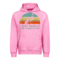 Fuchsia Pink funny i just really like turkeys thanksgiving Urban Hoodie - linhVisuals