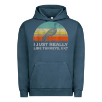 Pigment Midnight Navy funny i just really like turkeys thanksgiving Urban Hoodie - linhVisuals