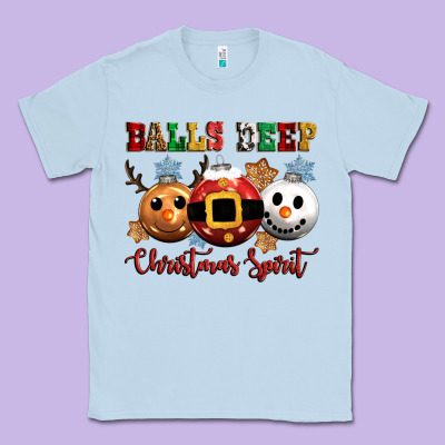 Balls Deep Christmas Spirit Classic Tee Designed By Cowgirlartshop