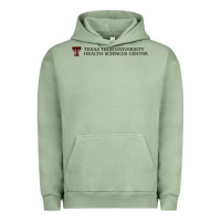 Pigment Oil Green Texas Tech University Health Sciences Center Wordmark Urban Hoodie - linhVisuals