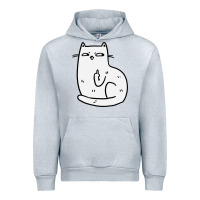 Heather Grey cat giving the finger Urban Hoodie - linhVisuals