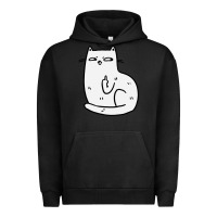 Pigment Black cat giving the finger Urban Hoodie - linhVisuals