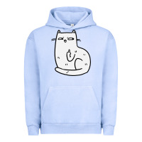 Pigment Grape Ice cat giving the finger Urban Hoodie - linhVisuals