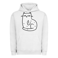 Pigment Lunar Rock cat giving the finger Urban Hoodie - linhVisuals