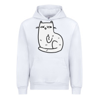 White cat giving the finger Urban Hoodie - linhVisuals