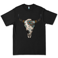 Black Cowhide Bull Skull Premium Tee - Jasminsmagicworld